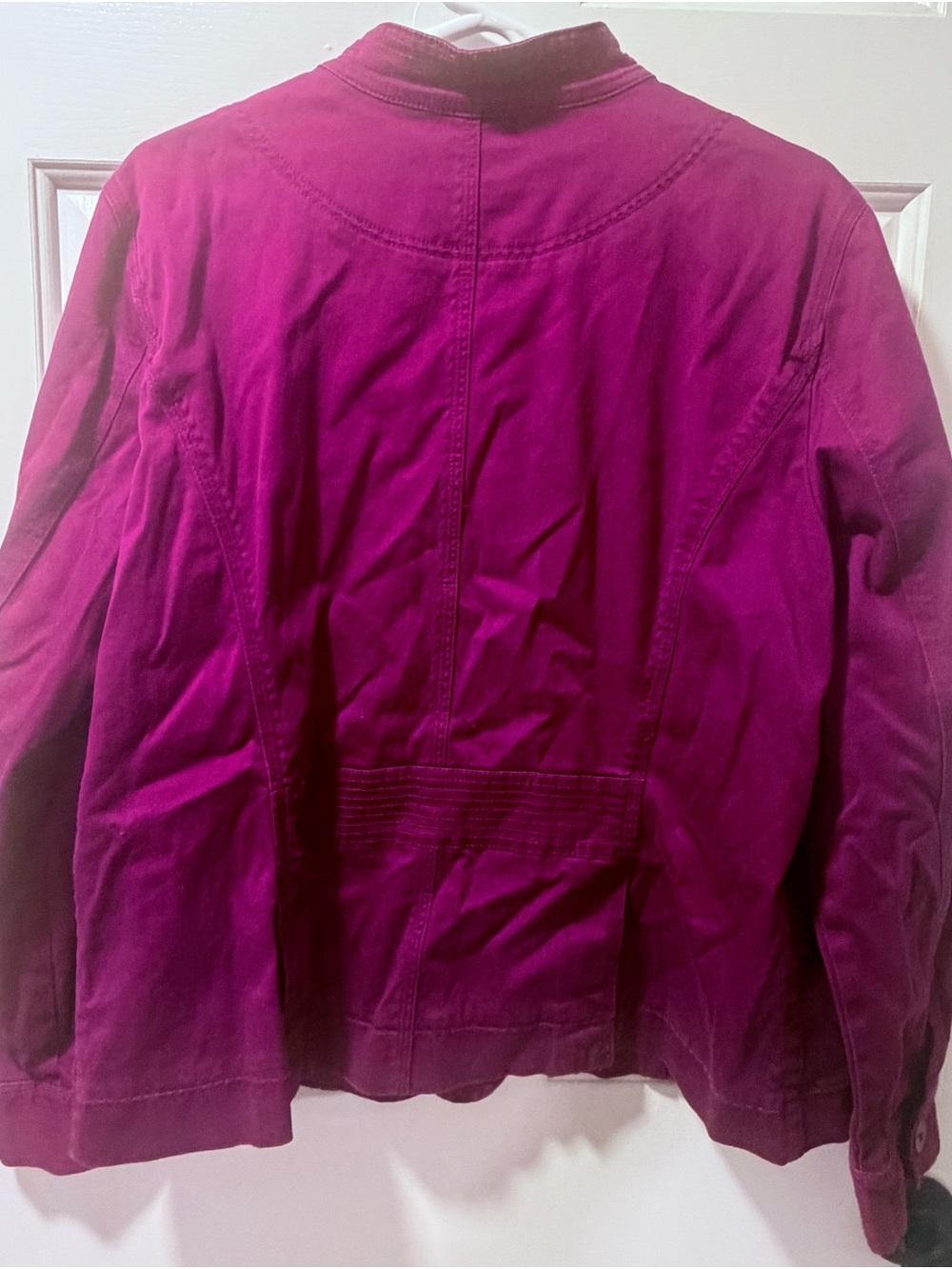 Charter Club Plum Button-Front Utility Jacket - Size XL - Picture 2 of 4